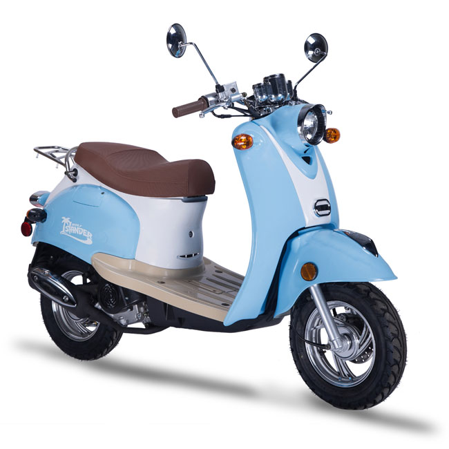 Look At The Scooter In Baby Blue Color